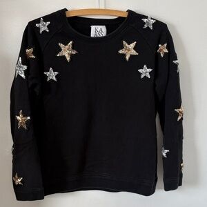 Zoe Karssen Black Sweatshirt with Silver and Gold Stars